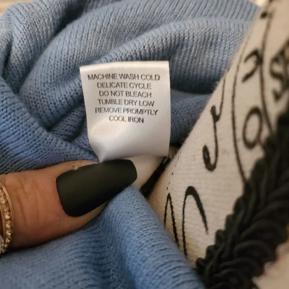 Time For Me Navy Blue Turtleneck Drawstring Sweater XL